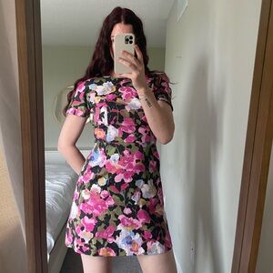 French Connection Black Floral Mini Dress